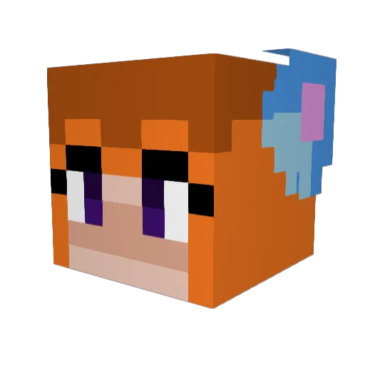 AtlantikTheWox Minecraft avatar head, 3D render