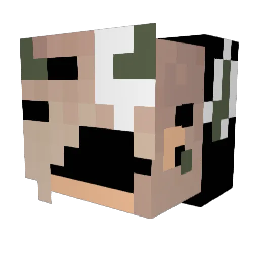 AtlasTheBean Minecraft avatar head, 3D render