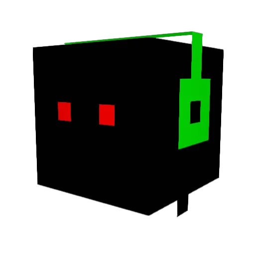 Atmega8 Minecraft avatar head, 3D render