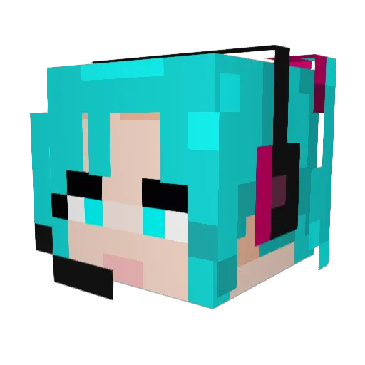 Atmn Minecraft avatar head, 3D render
