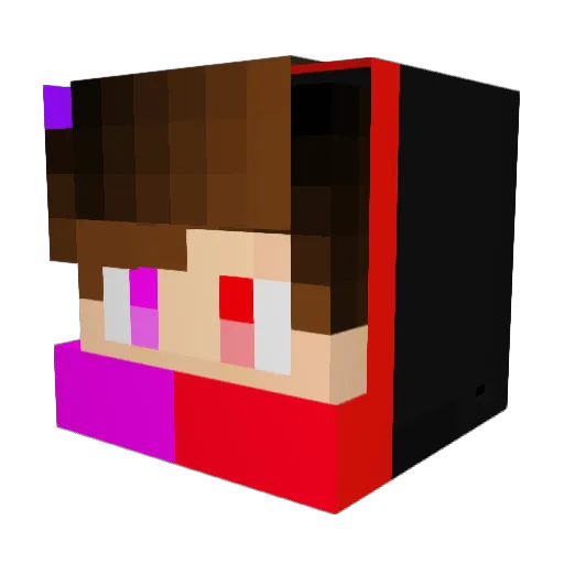 Atmog Minecraft avatar head, 3D render