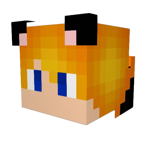 AtmosFox Minecraft avatar head, 3D render