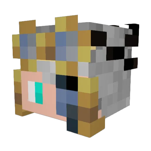 AtoZGR Minecraft avatar head, 3D render