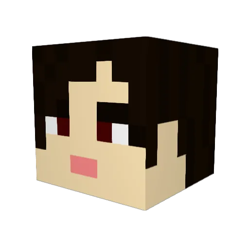 Atofah Minecraft avatar head, 3D render