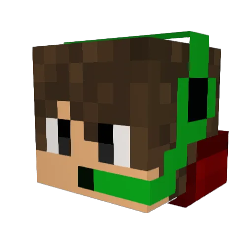 Atolebado Minecraft avatar head, 3D render