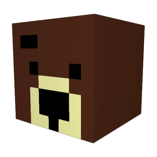 AtomChan Minecraft avatar head, 3D render