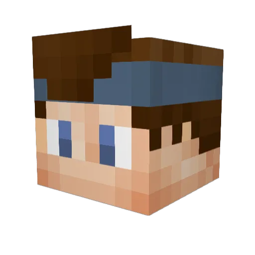 AtomCraft_ Minecraft avatar head, 3D render