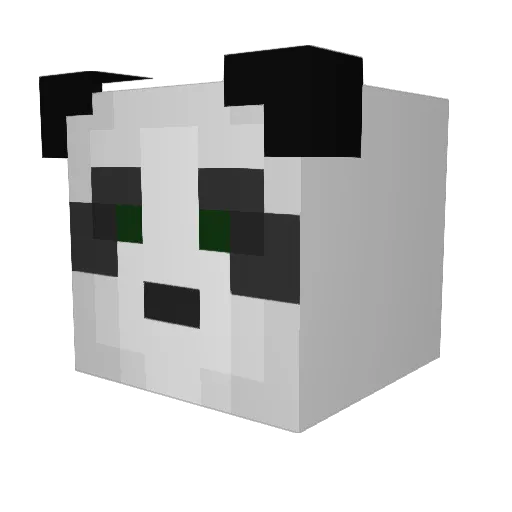 AtomPanda Minecraft avatar head, 3D render