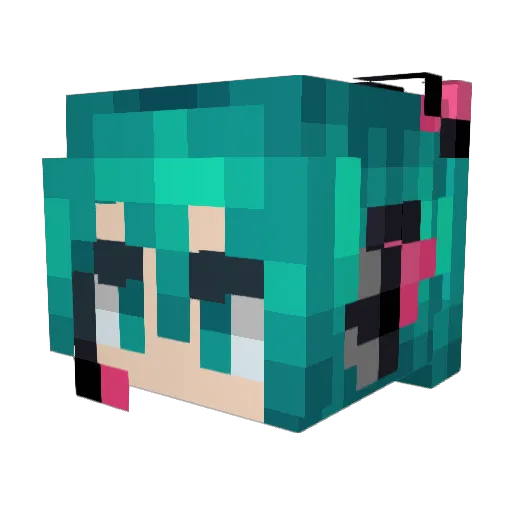 AtomSong Minecraft avatar head, 3D render