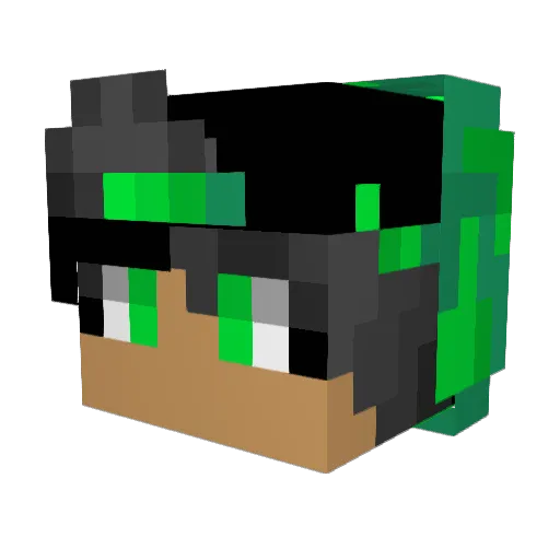 AtomicEclipses Minecraft avatar head, 3D render