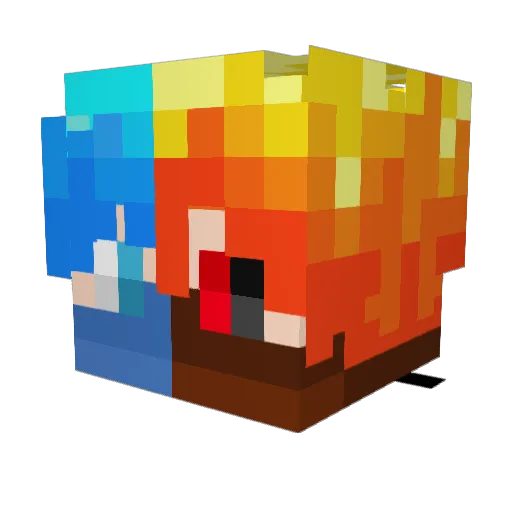 Atomic_Light Minecraft avatar head, 3D render