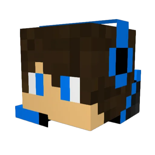 Atomiixx Minecraft avatar head, 3D render