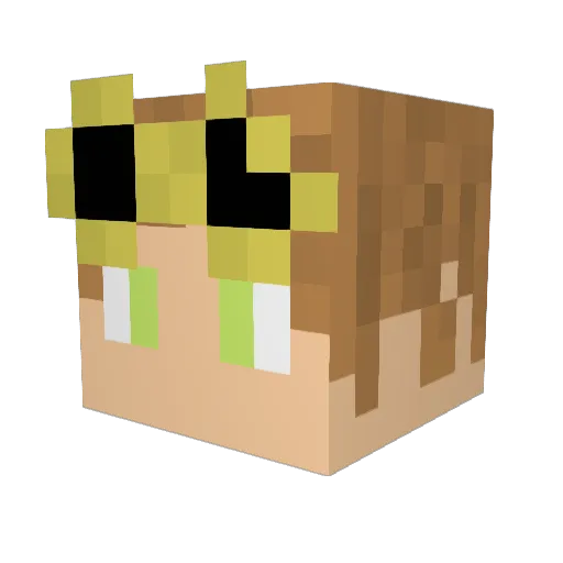 AtomikUno Minecraft avatar head, 3D render