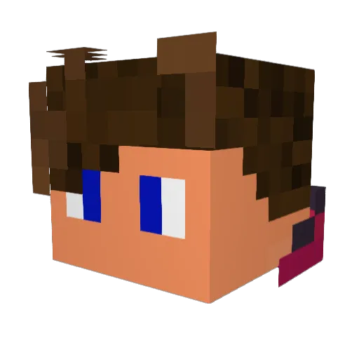 Atomik__ Minecraft avatar head, 3D render