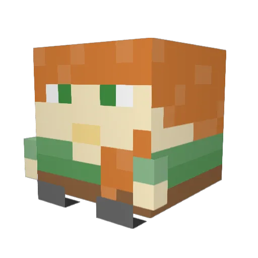 Atomisch Minecraft avatar head, 3D render