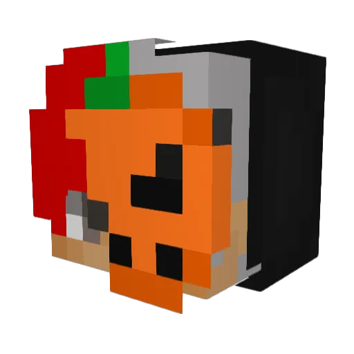 Atomschwarz Minecraft avatar head, 3D render