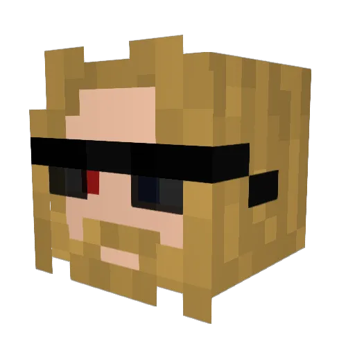 Atomsk_v2 Minecraft avatar head, 3D render