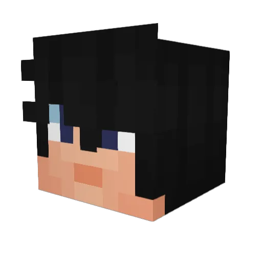 AtomykAU Minecraft avatar head, 3D render