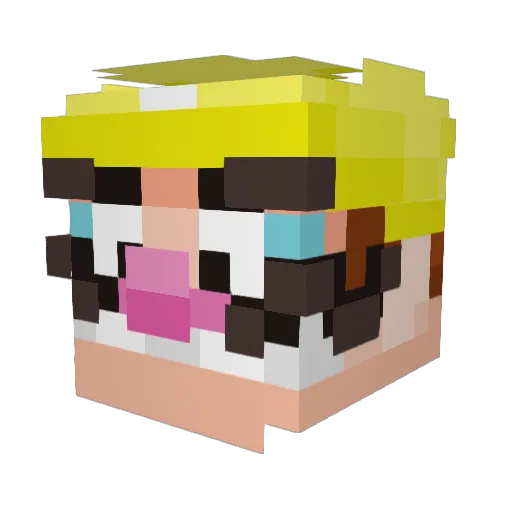 Atoto12 Minecraft avatar head, 3D render