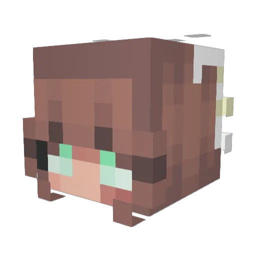 Atqaxia Minecraft avatar head, 3D render