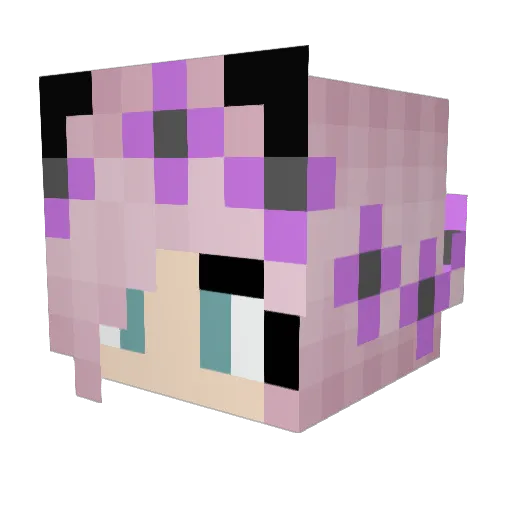 AtraAngelica Minecraft avatar head, 3D render