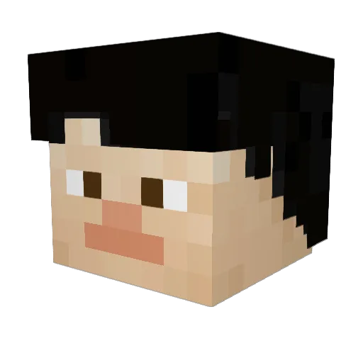 Atrasado Minecraft avatar head, 3D render