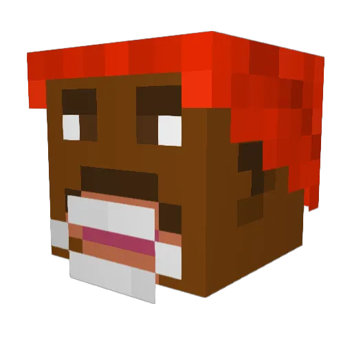 Atriny Minecraft avatar head, 3D render