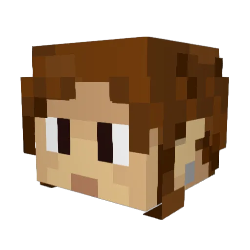 Atrobolle Minecraft avatar head, 3D render