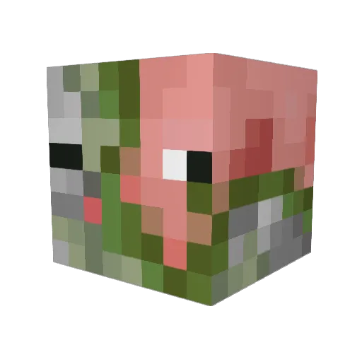 Atrocz Minecraft avatar head, 3D render