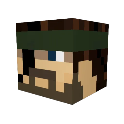 Atrooox Minecraft avatar head, 3D render