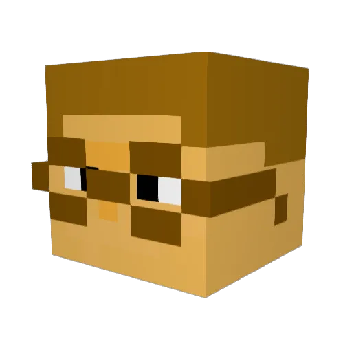 Atrophin1 Minecraft avatar head, 3D render