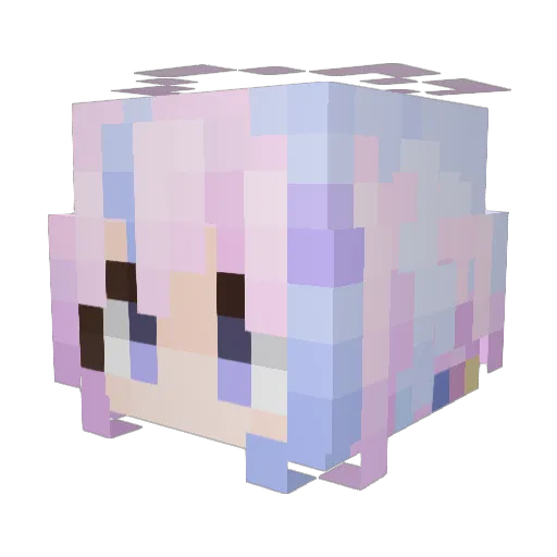 Atsuko666 Minecraft avatar head, 3D render