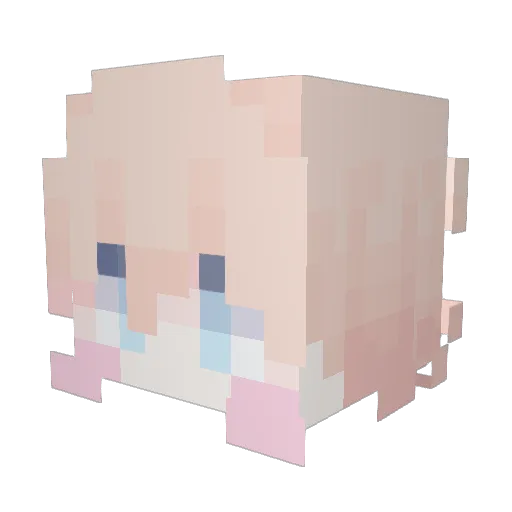 Atsuko_DT Minecraft avatar head, 3D render