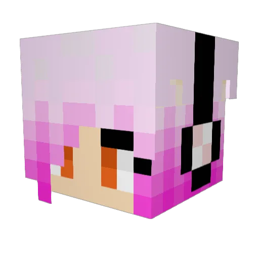 AtsunaMiki Minecraft avatar head, 3D render