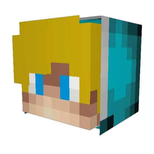 AttackTheZaq Minecraft avatar head, 3D render