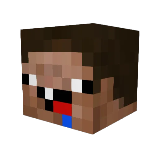 Attackiiert Minecraft avatar head, 3D render