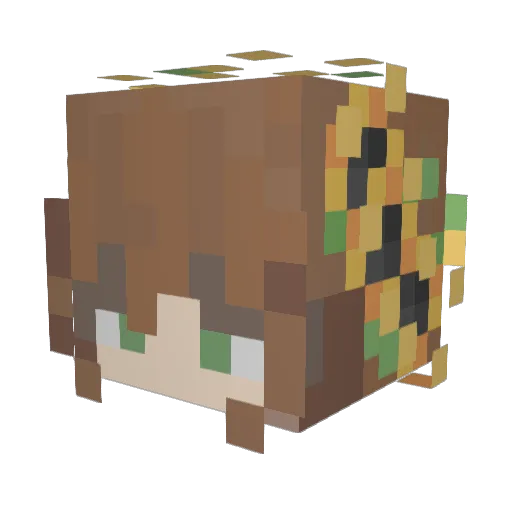 Atthebeesknees Minecraft avatar head, 3D render