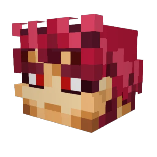 Attix22 Minecraft avatar head, 3D render