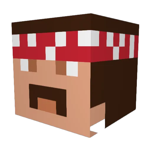Attolette Minecraft avatar head, 3D render
