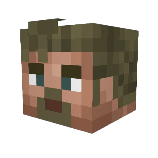 Attomic_ Minecraft avatar head, 3D render