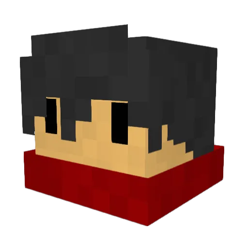 Attte Minecraft avatar head, 3D render