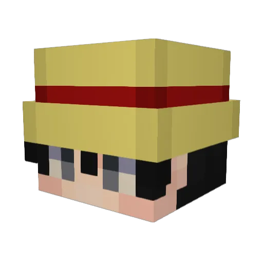 Atttra Minecraft avatar head, 3D render