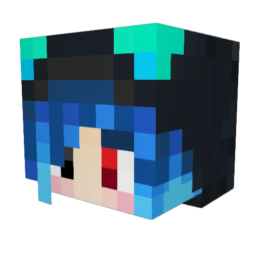 Attttention Minecraft avatar head, 3D render
