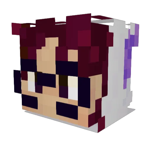 AttyBatty Minecraft avatar head, 3D render