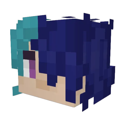 Attyelep Minecraft avatar head, 3D render