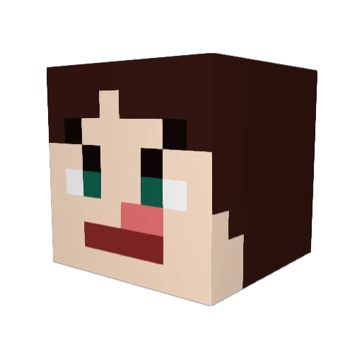Aturnie Minecraft avatar head, 3D render