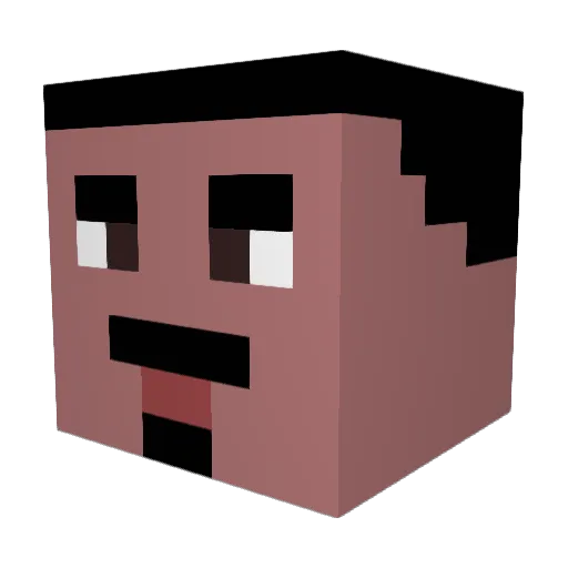 Atwad Minecraft avatar head, 3D render