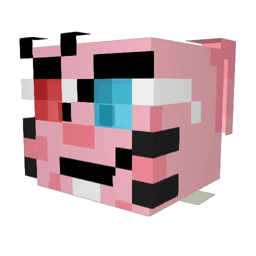 Au1ism Minecraft avatar head, 3D render