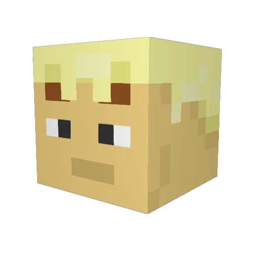 AuLord Minecraft avatar head, 3D render