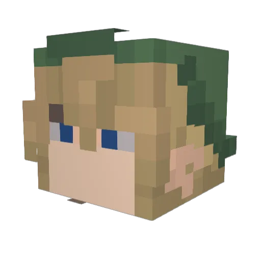 AuMarce Minecraft avatar head, 3D render